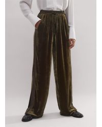 ME+EM - Silk-Blend Velvet Relaxed Tapered Pant Bronze - Lyst