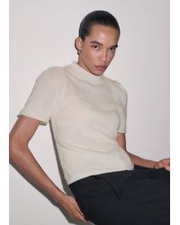 ME+EM - Merino Cashmere Silk Pouf Sleeve Knit Tee - Lyst