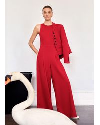 ME+EM - Tailored Wide Leg Jumpsuit Ruby - Lyst
