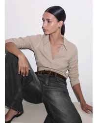 ME+EM - Ultimate Longsleeve Rib Polo Top - Lyst
