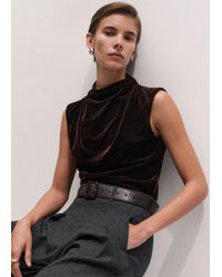 ME+EM - Fluid Velour Sleeveless Drape Top - Lyst