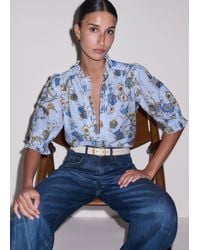 ME+EM - Floral Garden Print Silk Cotton Blouse Multi - Lyst