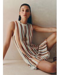 ME+EM - Textured Stripe Mini Dress - Lyst
