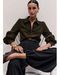 ME+EM - Babycord Balloon Sleeve Blouse - Lyst