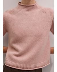 ME+EM - Cashmere Roll Trim Knit Tee - Lyst
