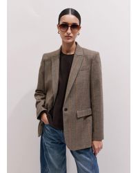 ME+EM - Check Sharp Shoulder Blazer - Lyst