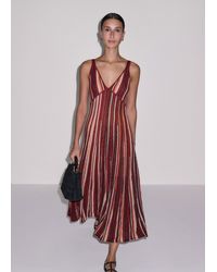 ME+EM - Metallic Textured Stripe Knit Maxi Dress Pomegranate - Lyst