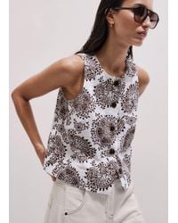 ME+EM - Cheesecloth Full Bloom Print Shell Cropped Top - Lyst
