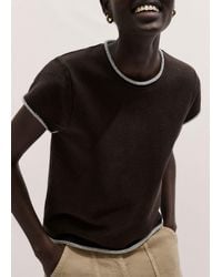 ME+EM - Baby Tee Lightweight Sweatshirt Warm Chocolate Melange - Lyst