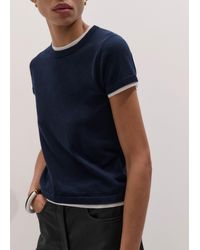 ME+EM - Barely There Contrast Trim Knit Baby Tee-Soft - Lyst