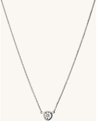 MEJURI - Bezel Lab Grown Diamond Necklace 0.25 Ct White Gold - Lyst