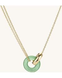 MEJURI - Linked Gemstone Necklace Green Aventurine - Lyst