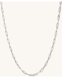 MEJURI - Boyfriend Bold Chain Necklace White Gold - Lyst