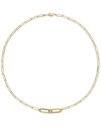 Melissa Odabash - Mini Paperclip With Crystal Link Necklace - Lyst