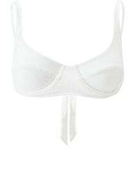Melissa Odabash - Noto Cream Ribbed Bikini Top - Lyst