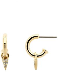 Melissa Odabash - Crystal Spike Charm Hoop Earrings - Lyst
