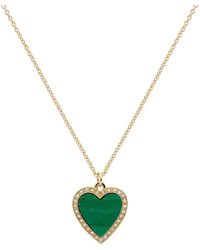 Melissa Odabash - Malachite Heart & Crystal Pendant - Lyst