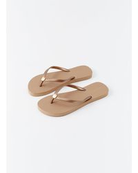 Melissa Odabash - Rubber Bronze Flip Flops - Lyst