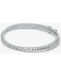 Michael Kors - Mk Precious Metal-Plated Brass Double Wrap Tennis Bracelet - Lyst