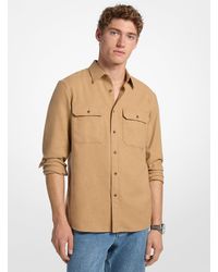 Michael Kors - Long Sleeve Two Pocket Flannel Classic Fit Shirt - Lyst