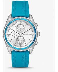 Michael Kors - Hadyn Chronograph Silicone Watch 42mm - Lyst