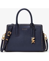 Michael Kors - Mk Laila Small Studded Leather Satchel - Lyst