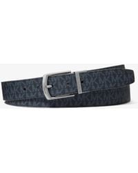 Michael Kors - Mk Reversible Signature Logo And Leather Belt - Lyst