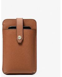 Michael Kors - Saffiano Leather Smartphone Crossbody Bag - Lyst