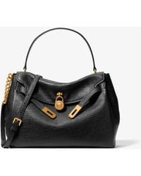 MICHAEL Michael Kors - Mk Hamilton Large Textured Leather Slouchy Satchel - Lyst