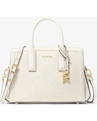 MICHAEL Michael Kors - Mk Laila Small Signature Logo Satchel - Lyst