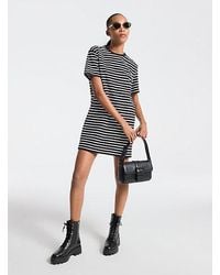 Michael Kors - Mk Striped Cotton T-Shirt Dress - Lyst