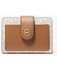 Michael Kors - Kleine Brieftasche Mit Signature-Logomuster - Lyst