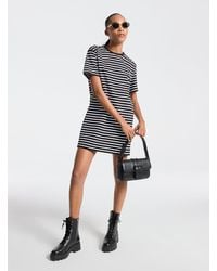 MICHAEL Michael Kors - Mk Striped Cotton T-Shirt Dress - Lyst