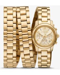 Michael Kors Limited-edition Runway 18k Gold-plated Stainless Steel Wrap Watch - Metallic