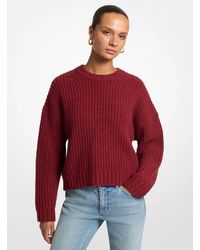 MICHAEL Michael Kors - Mk Ribbed Wool Blend Bouclé Jumper - Lyst