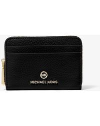 MICHAEL Michael Kors - Mk Jet Set Small Pebbled Leather Wallet - Lyst