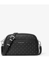 Michael Kors - Jet Set Small Studded Pebbled Leather Camera Crossbody Bag - Lyst