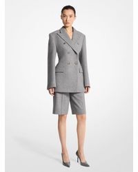 Michael Kors - Mk Wool Doeskin Double-Breasted Carved Blazer - Lyst