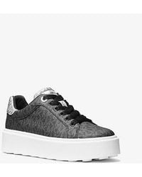 Michael Kors - Romey Metallic Two-Tone Signature Logo Platform Sneaker - Lyst