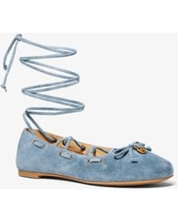 MICHAEL Michael Kors - Mk Shae Flex Suede Ballet Flat - Lyst