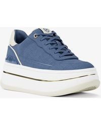 MICHAEL Michael Kors - Mk Hayes Crocodile Embossed Suede Platform Trainers - Lyst