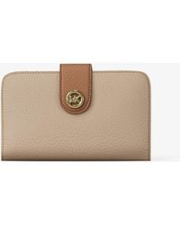 MICHAEL Michael Kors - Mk Pop Charm Medium Color-Block Pebbled Leather Logo Wallet - Lyst