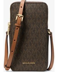MICHAEL Michael Kors - Jet Set Small Signature Logo Smartphone Crossbody Bag - Lyst