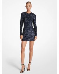 Michael Kors - Sequin Long Sleeve Minidress - Lyst
