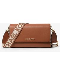 Michael Kors - Jet Set Large Leather Crossbody Bag - Lyst