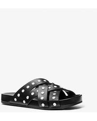 Michael Kors - Irene Studded Leather Flat Sandal - Lyst