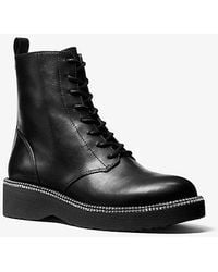 Michael Kors - Tavie Leather Combat Boot - Lyst