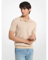 Michael Kors - Mk Textured Striped Cotton Polo Shirt - Lyst