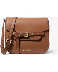 MICHAEL Michael Kors - Mk Emilia Small Pebbled Leather Saddle Crossbody Bag - Lyst