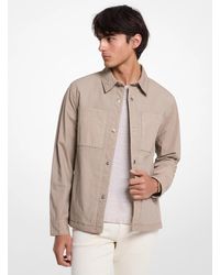Michael Kors - Mk Garment-Dyed Stretch Cotton Poplin Shirt Jacket - Lyst